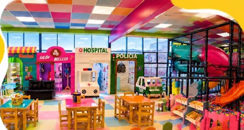Zona de roles: Mini Market, Salón de Belleza, Hospital y Policía
